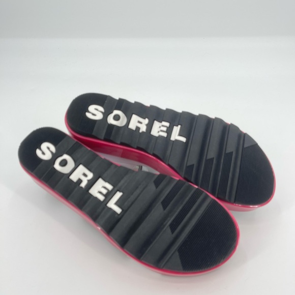 Sorel Pink and White Sandals with Adjustable Heel Strap Size 9 - Picture 3 of 6